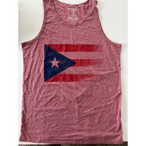 Puerto Rico Tank Top Flag Red Leisure Lounge Medium M Boricua Men's New
